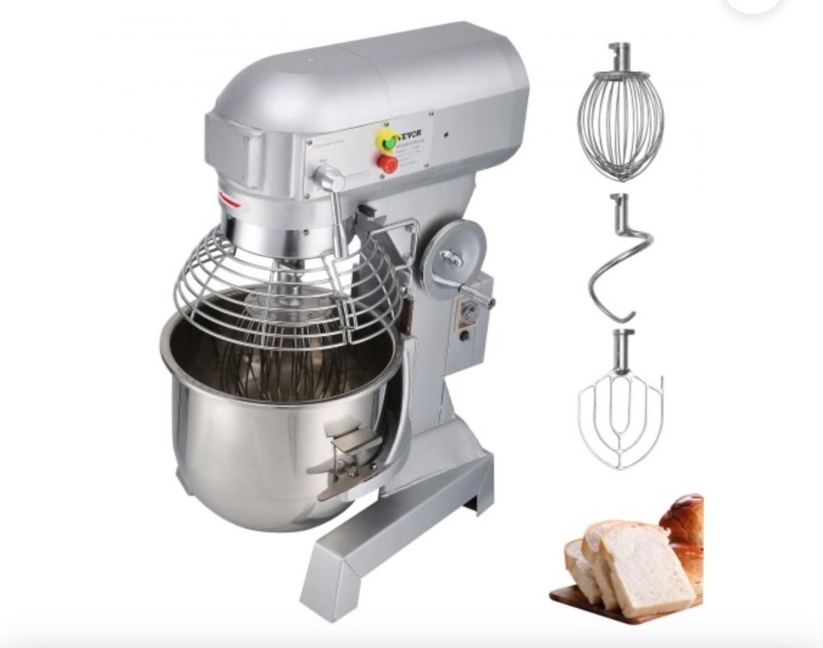 VEVOR Commercial Food Mixer 18.7L 3-Speed Stand Dough Mixer 1100W for Restaurant