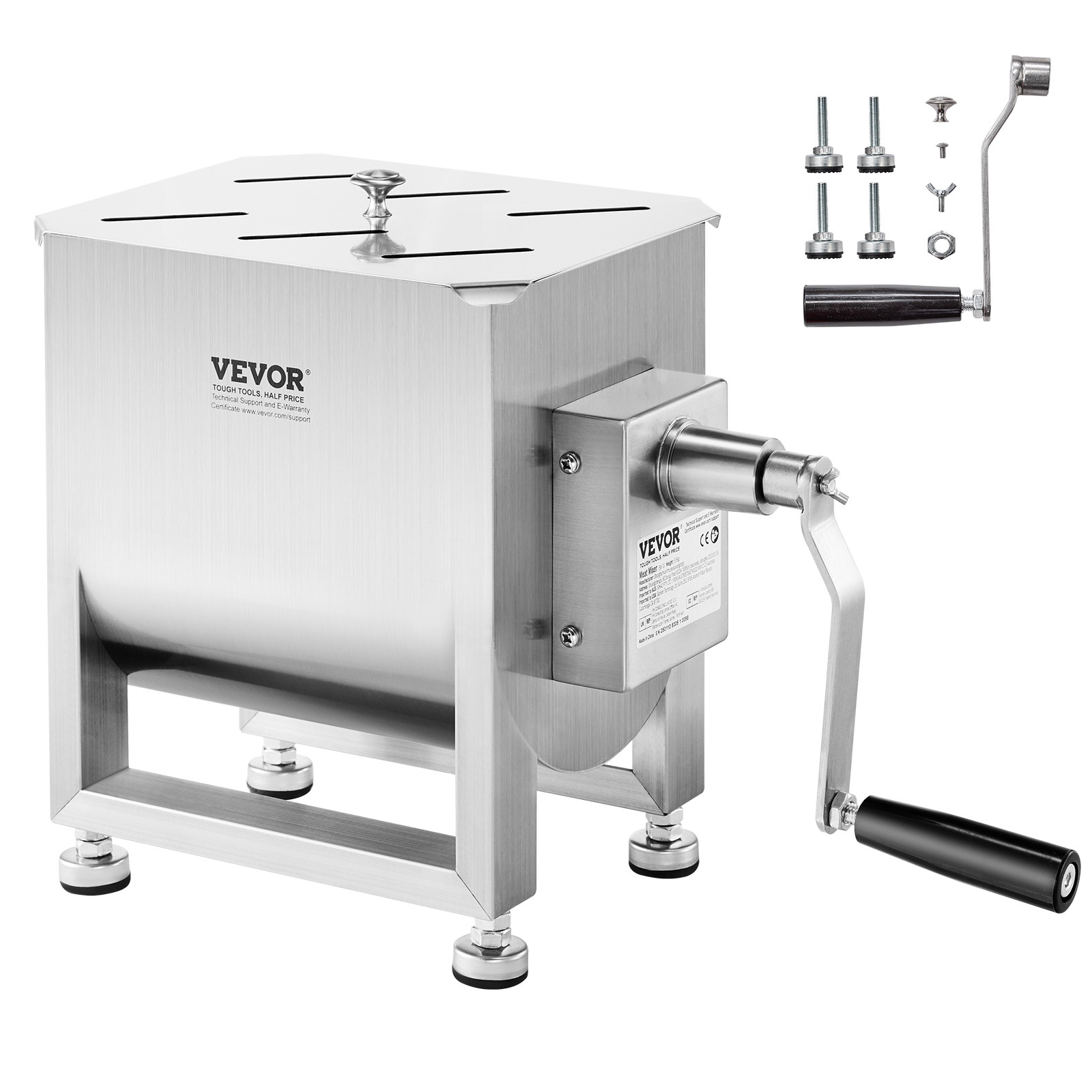 VEVOR Manual Meat Mixer Tank Mixing Max 15LB for Meat Sausage Mixer Machine