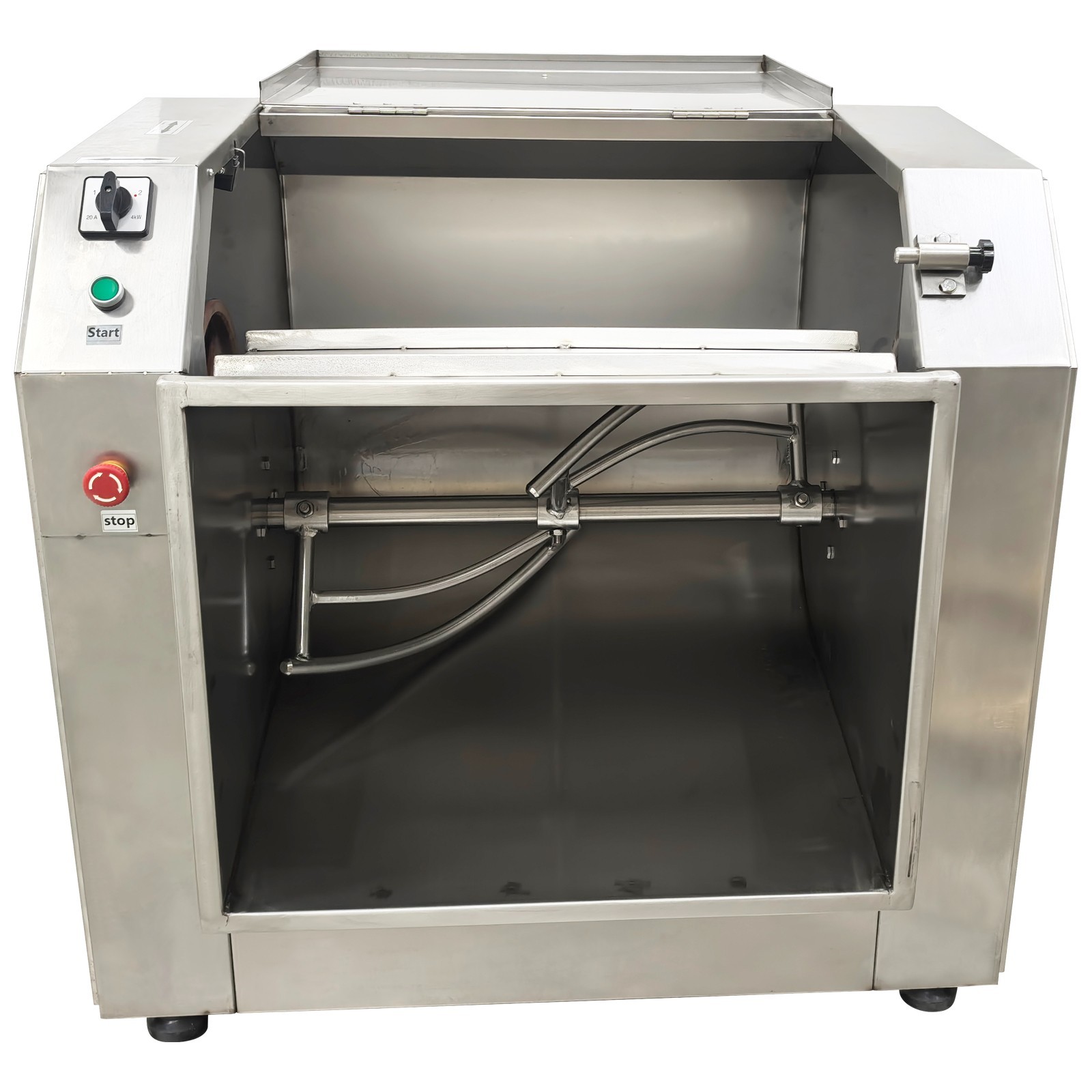 220V Commercial 75kg Heavy Duty Dough Mixer with Emergency Stop 3-Phase Dough Kn