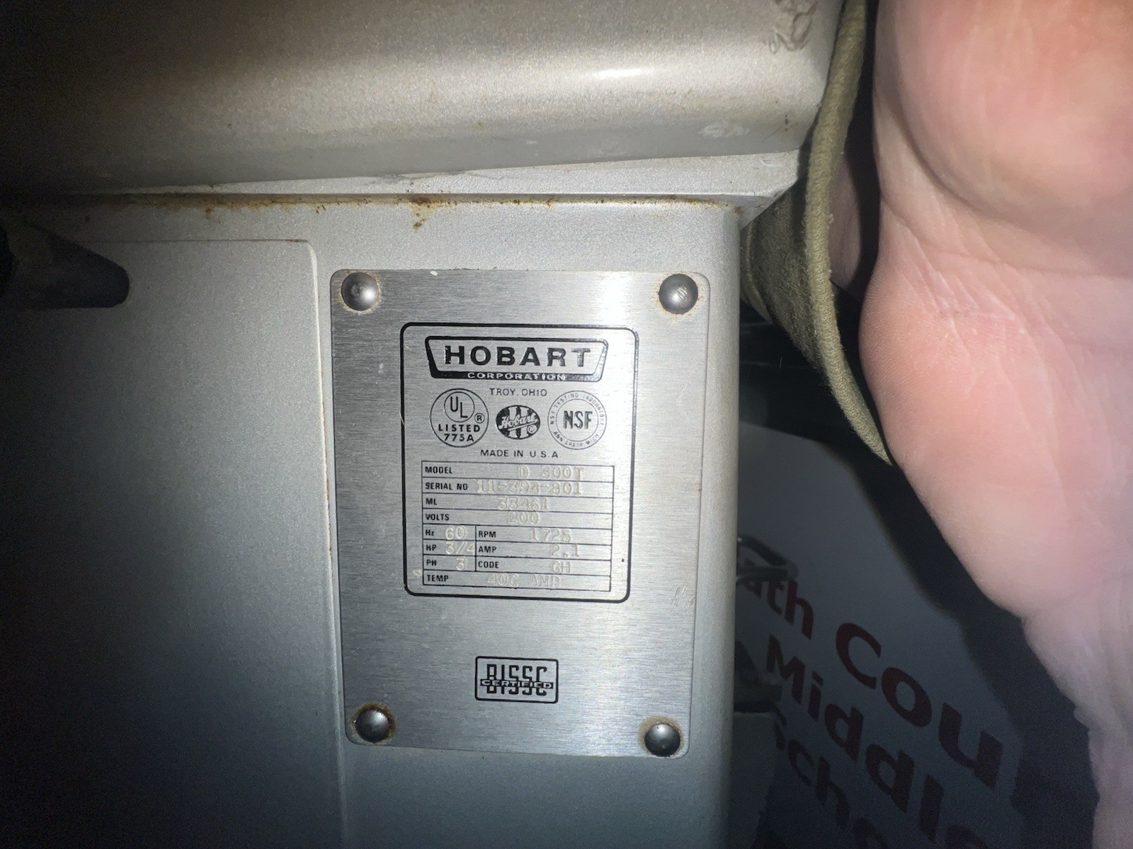 Hobart D-300T (MPN D-300T) 3 Speed Floor Model Floor-Standing Commercial Mixer