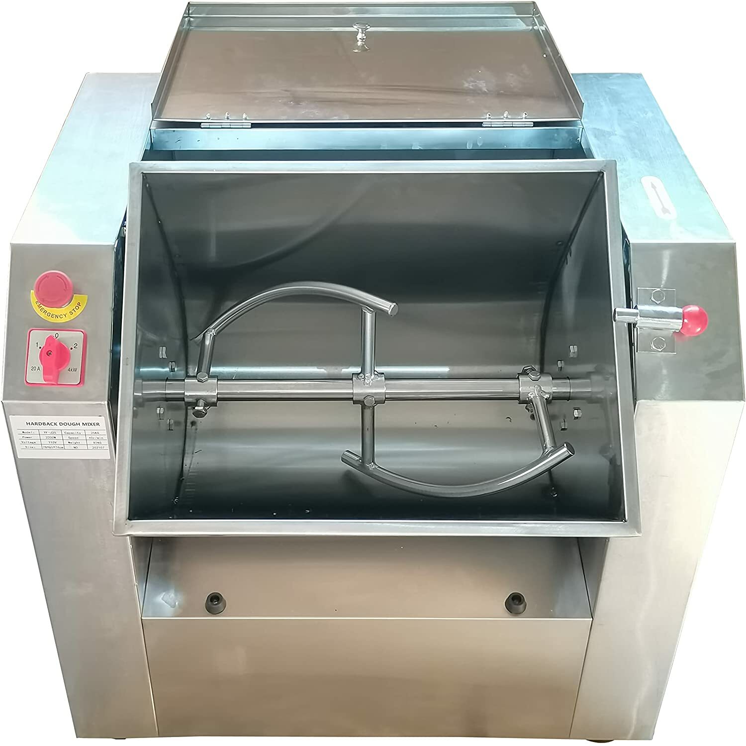 110V 25 KG Commercial Dough Mixer Machine 50QT 2200W Electric Flour Mixer