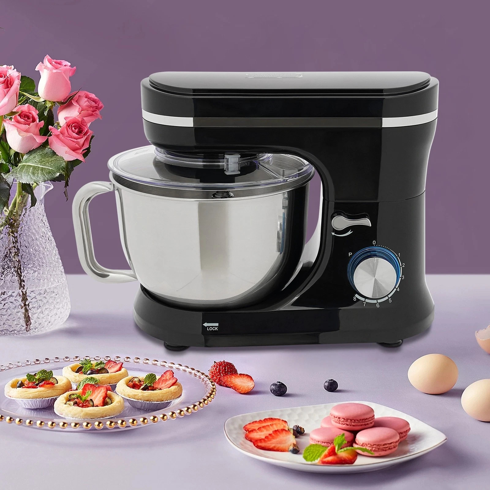 660W Electric Kitchen Food Mixer, Multifunctional Kitchen Mixer 4.5L-Bowl Mixer
