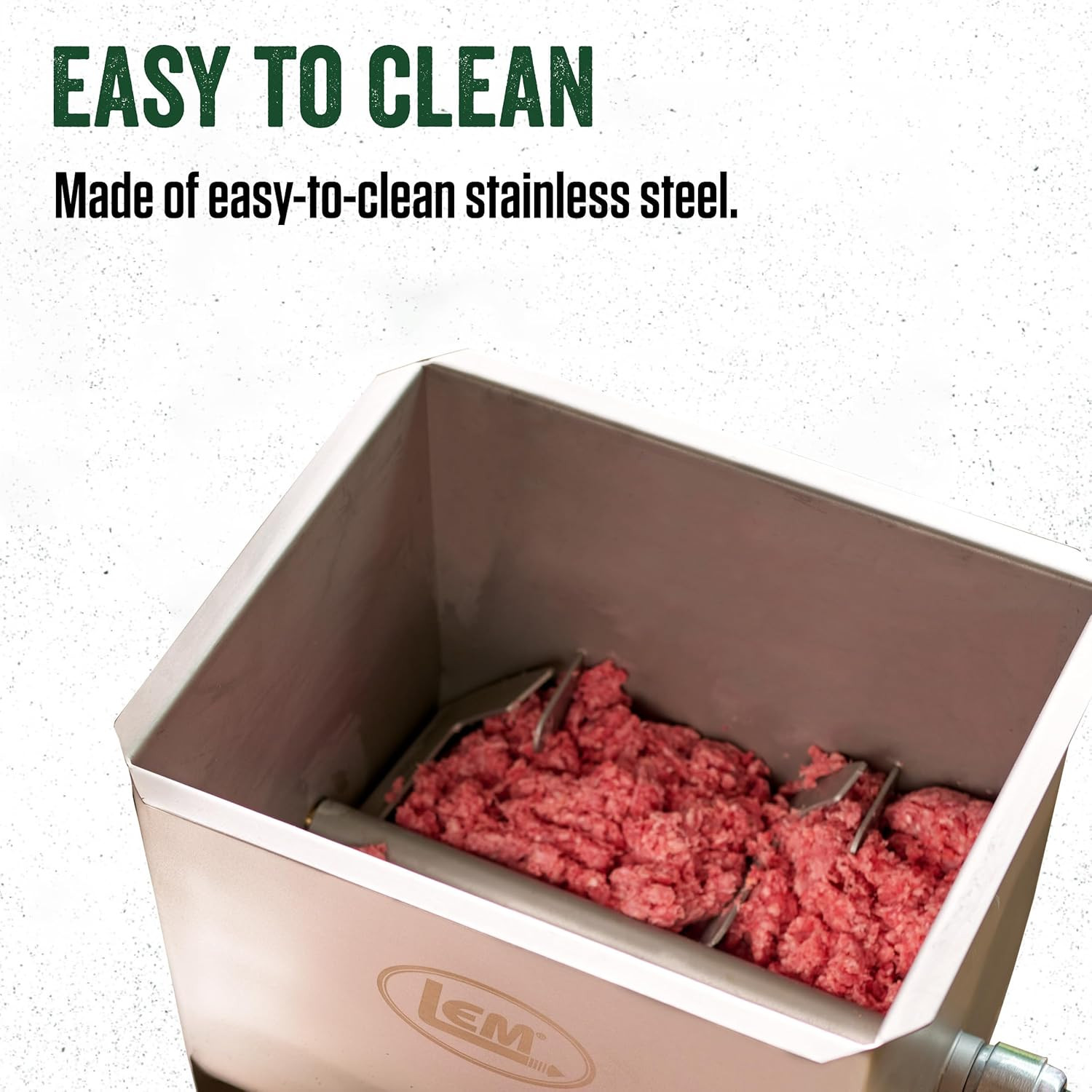Products Mightybite 10 Pound Capacity Manual Meat Mixer, Stainless Steel, Hand C