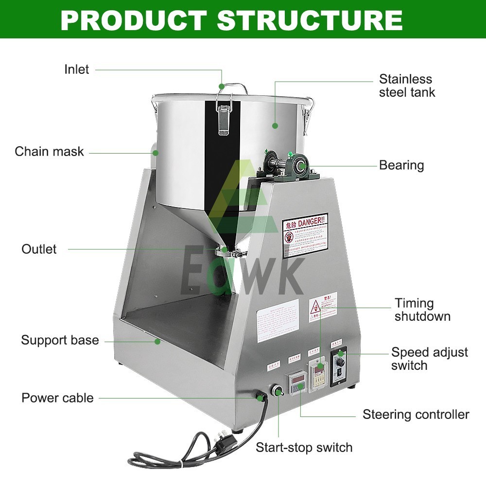 40L Lab Powder Blender 20KG Particle Mixing Machine Food Chemical Mixer 110V New