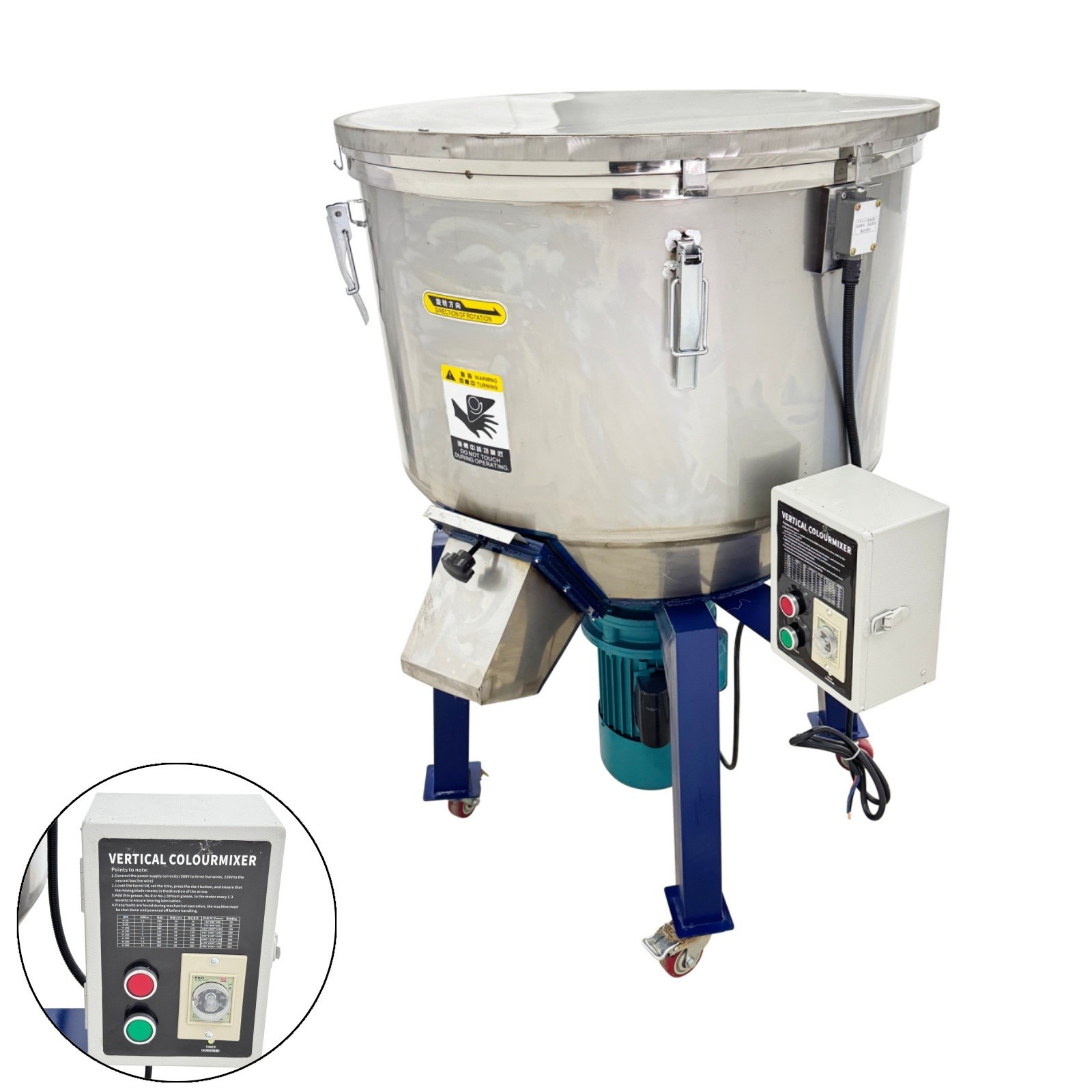 220V Single-Phase Industrial Blender Plastic Particle Mixer 100KG Capacity 4KW