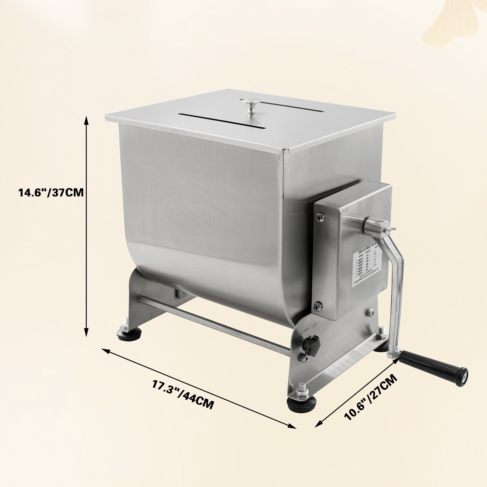 Hakka 15Lbs/7.5L Tilt Tank Meat Mixers Countertop Manual Butcher Mixing Machine