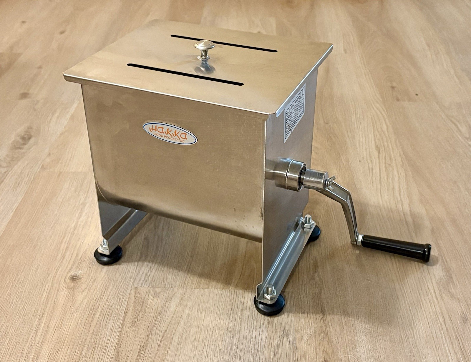 Hakka Manual Meat Mixer 20lbs 10L Sausage Mixing Food Mixer Fixed Tank Machine