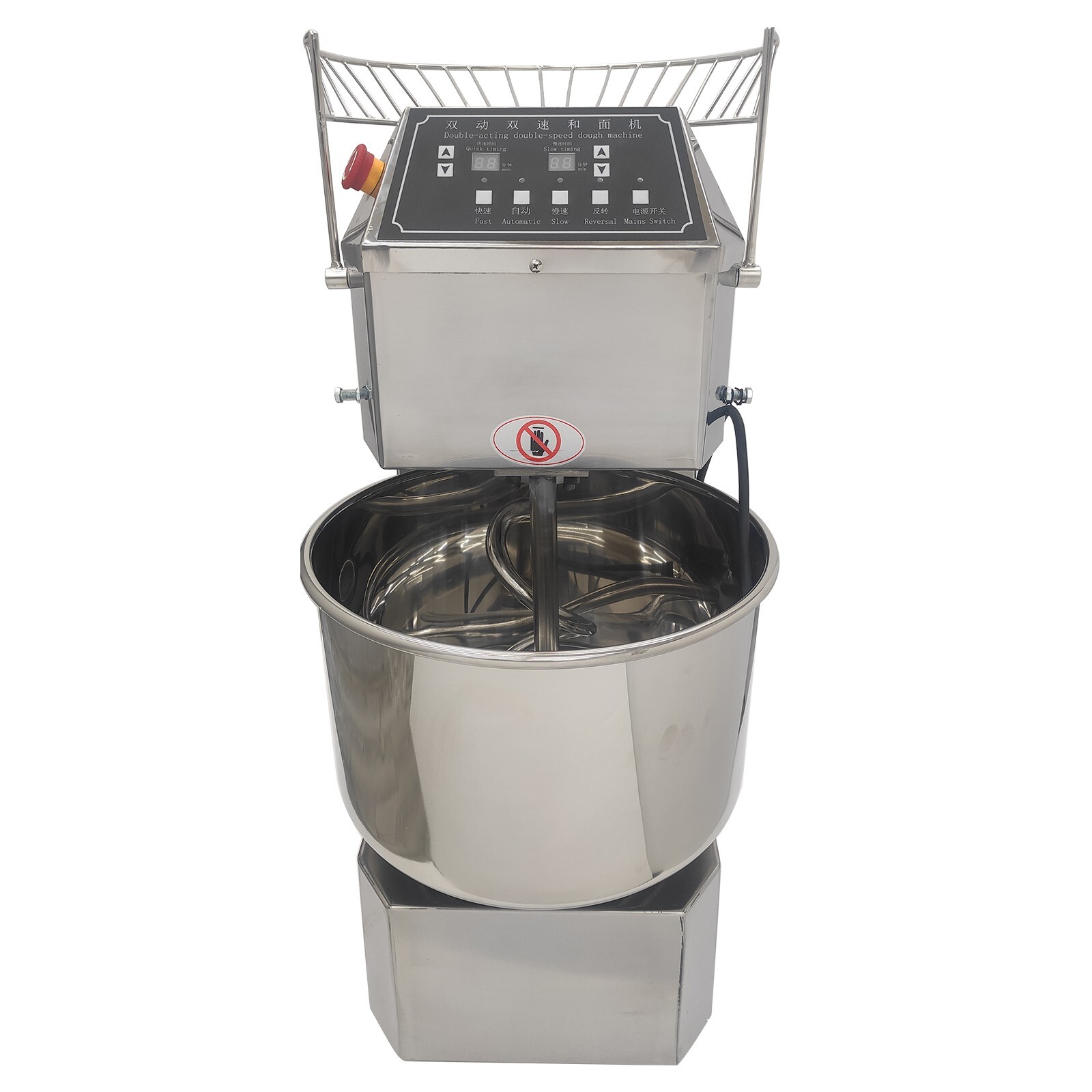 110V 30QT Double-Action Double-Speed Dough Mixer Commercial Dough Spiral Mixer