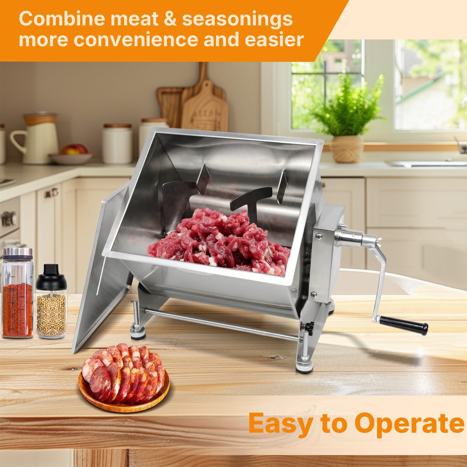 Clivia Tilt Tank 60lb/30L Meat Mixer Sausage Mixing Machine Kitchen Food Process