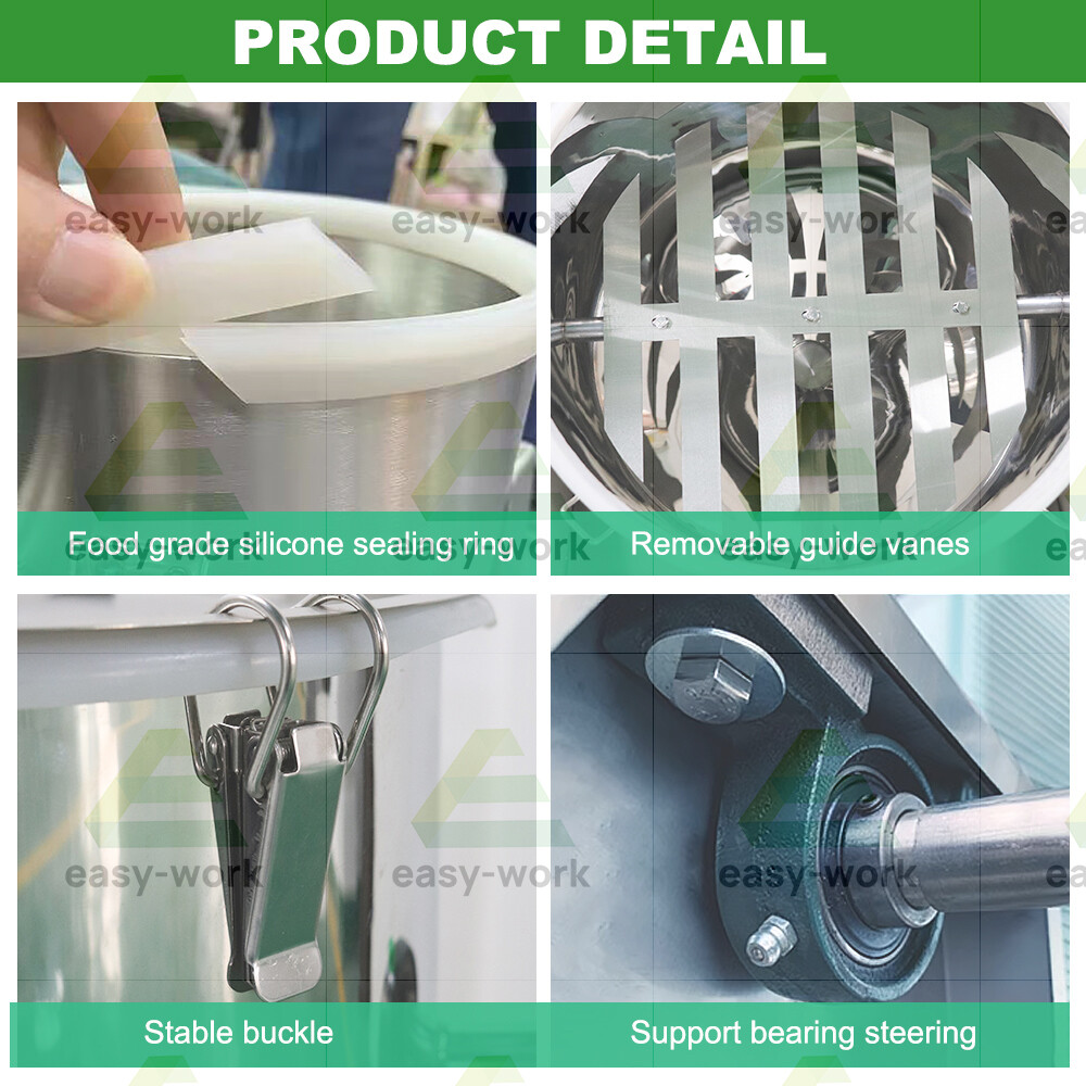 5-20KG Electric 304 Stainless Powder Blender Lab Dry Dough Powder Drum Mixer