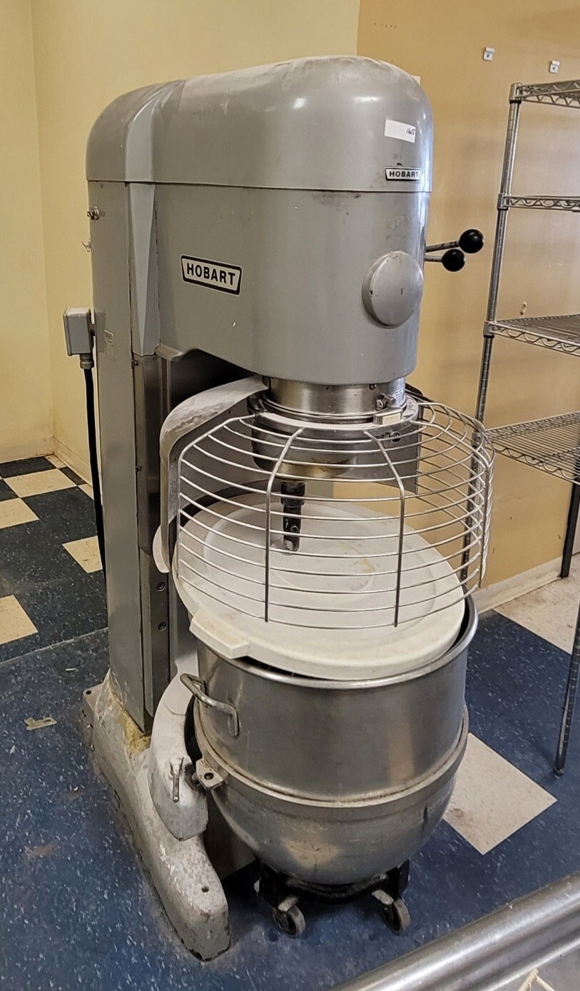 used Hobart V-1401 140-Quart Mixer w/Guard, Bowl, Hook & Paddle SN#11-1032-684