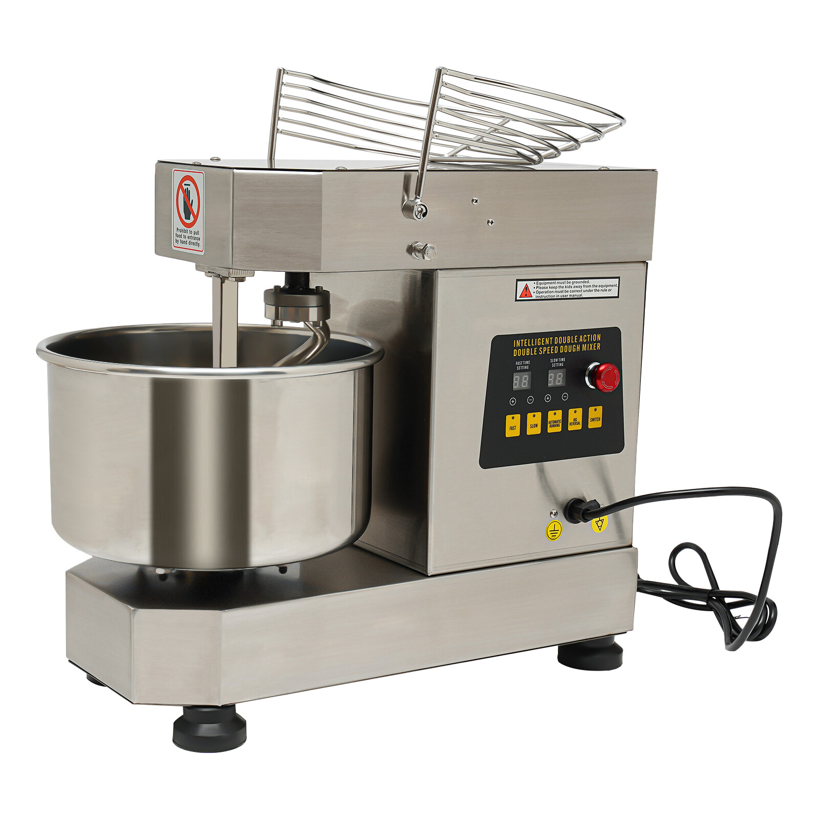 110V 60Hz Dough Kneading Machine 750W Commercial Dough Mixer, Max 360° Mixing