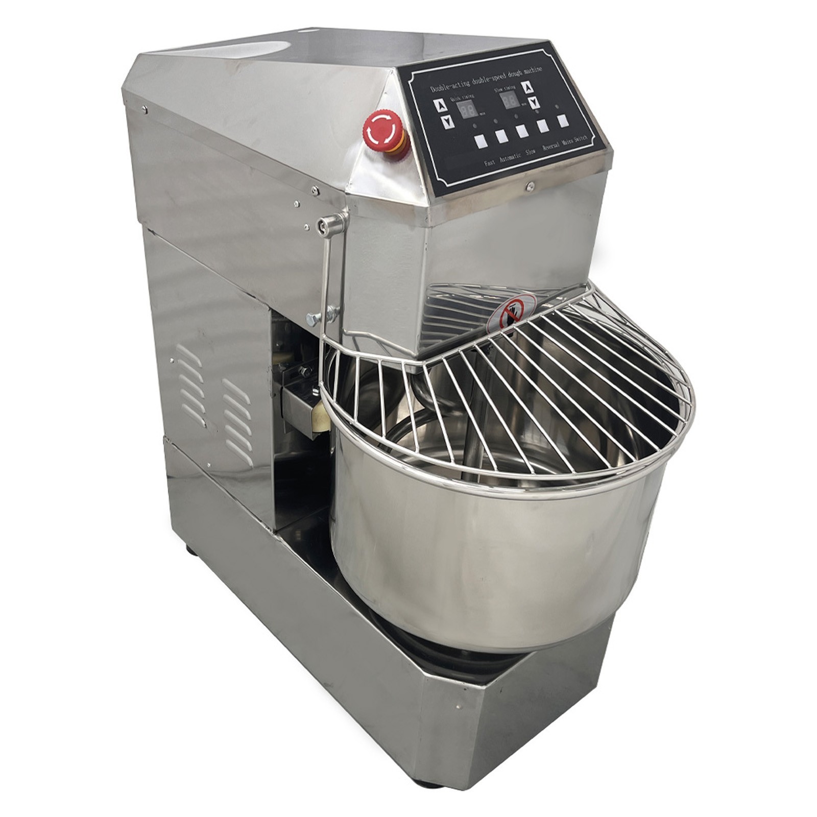 20L Dual Speed Dual Action Dough Mixer 110V Spiral Mixer Speed Time Adjustable