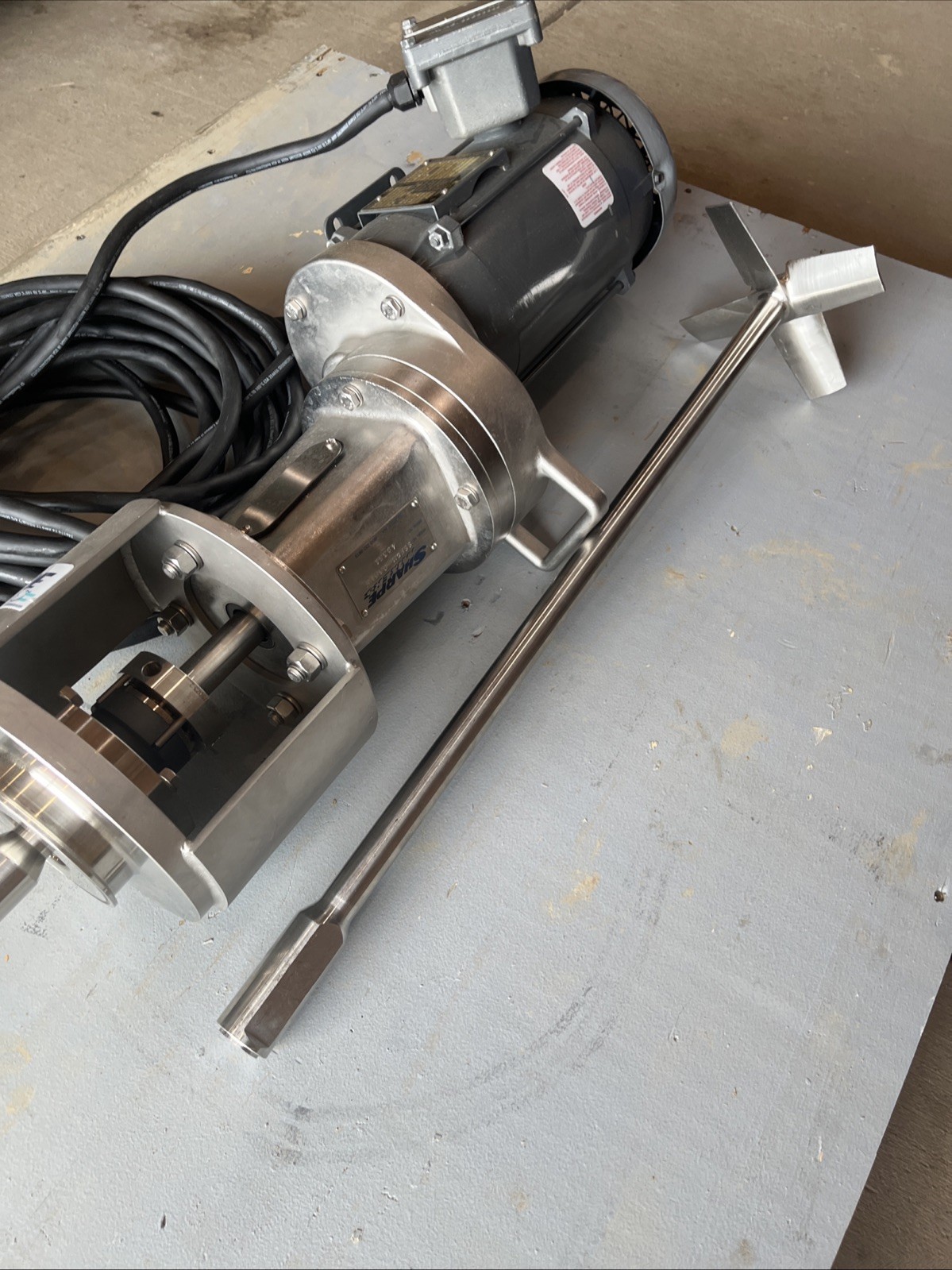 NEW 36″ Sharpe Mixers SSFGM-033VF Stainless Steel Gear Drive Mixer/Motor | USA