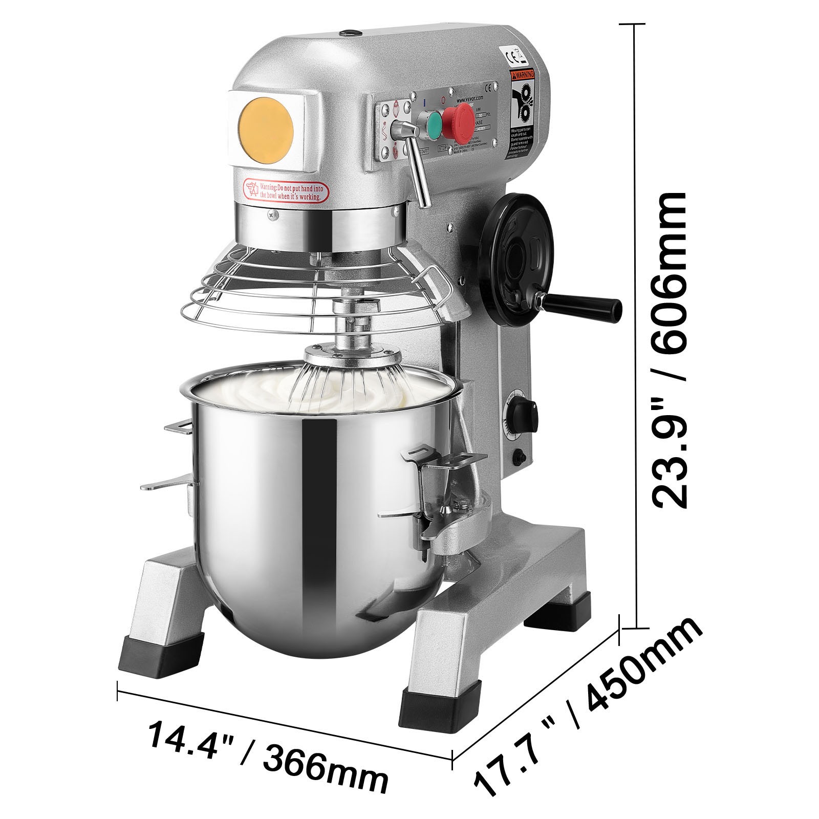 Uimoso 10Qt Commercial Electric Stand Mixer with 3 Speeds and 550W Power
