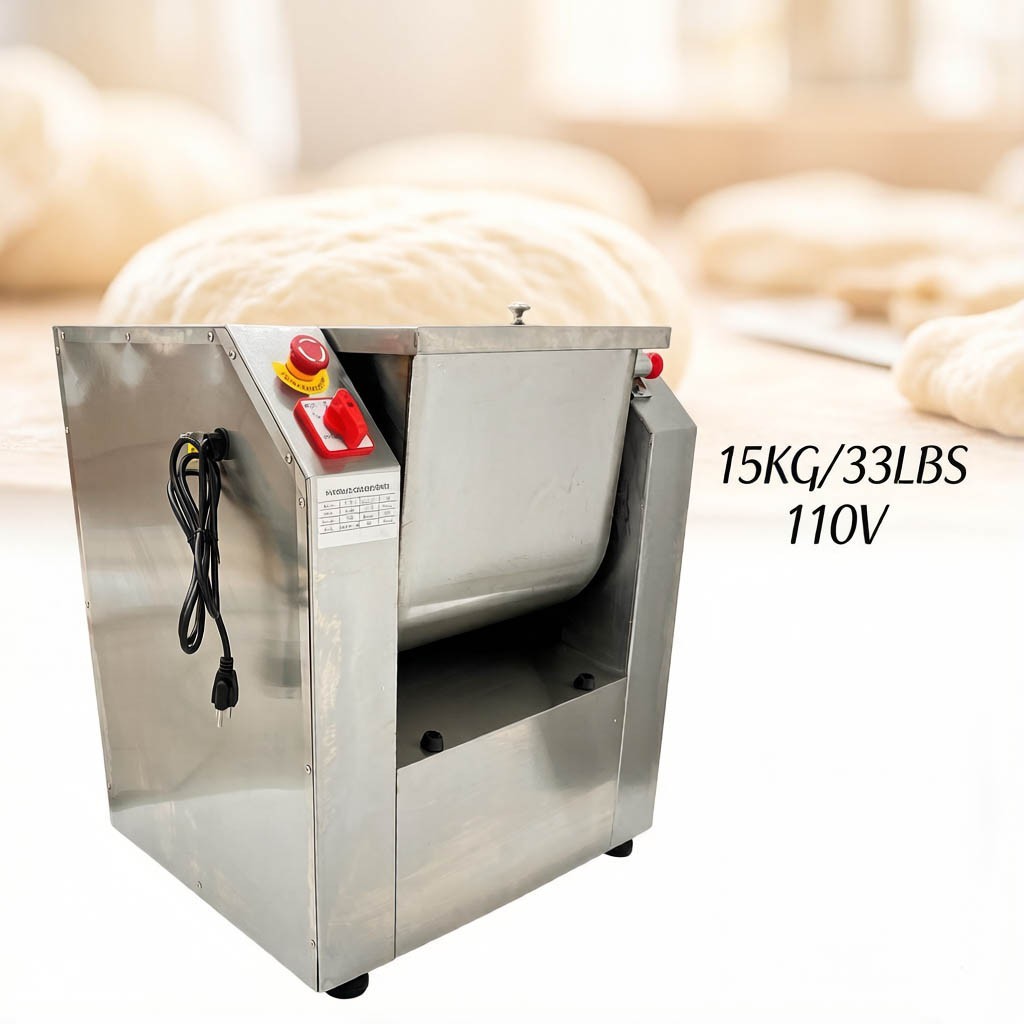 15KG/33LBS Commercial Electric Dough Mixer Dough Kneading Machine Stainless 110V