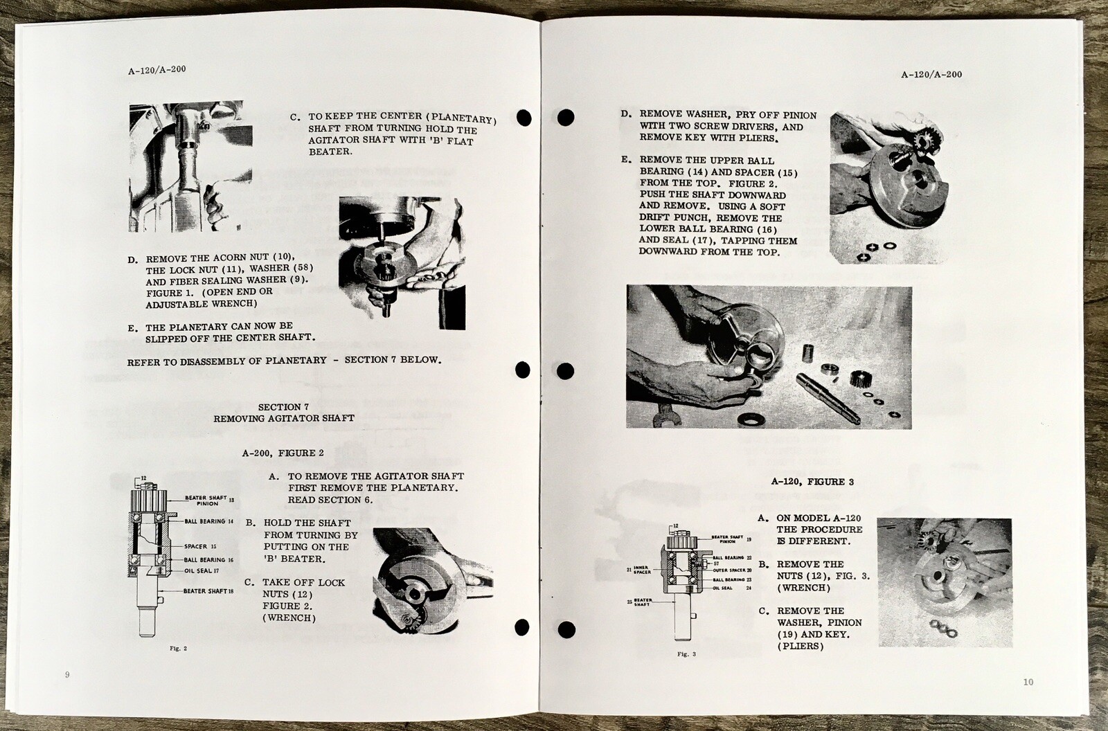Hobart A120 A200 Mixer Shop Manual Technical Service Repair Book