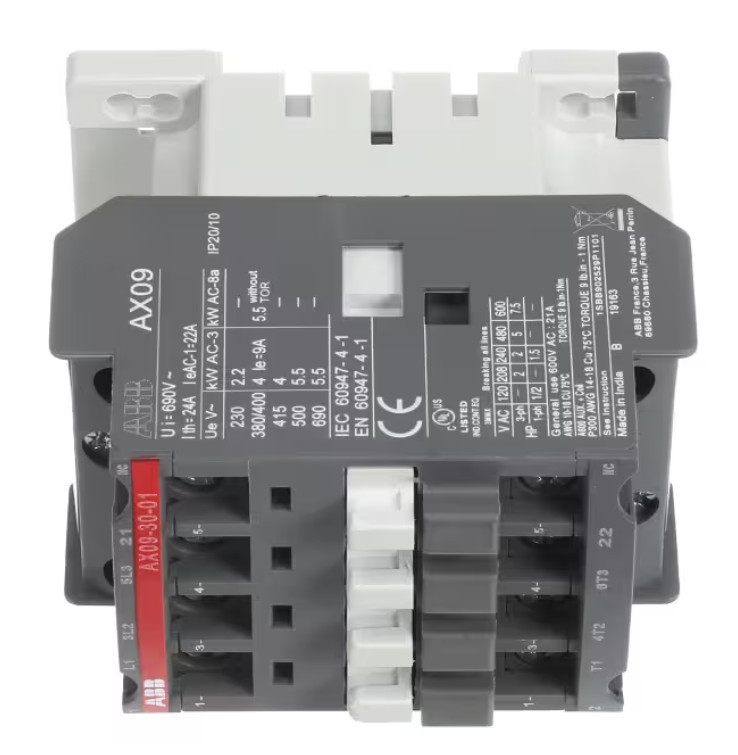 Globe AX09-30-01, Contactor, 24 Volt Coil, 50/60HZ, Mixer