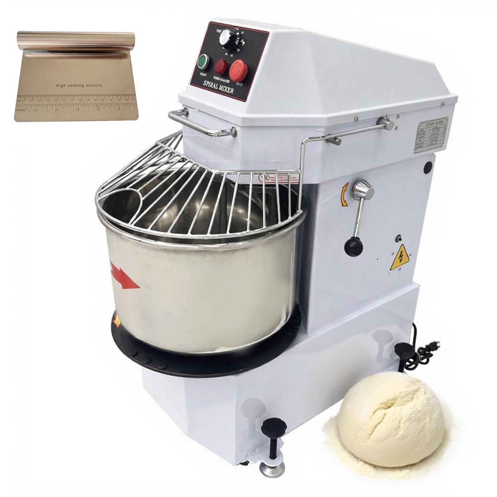110V 20L Dough Kneading Machine Spiral Dough Mixer with Detachable Bucket