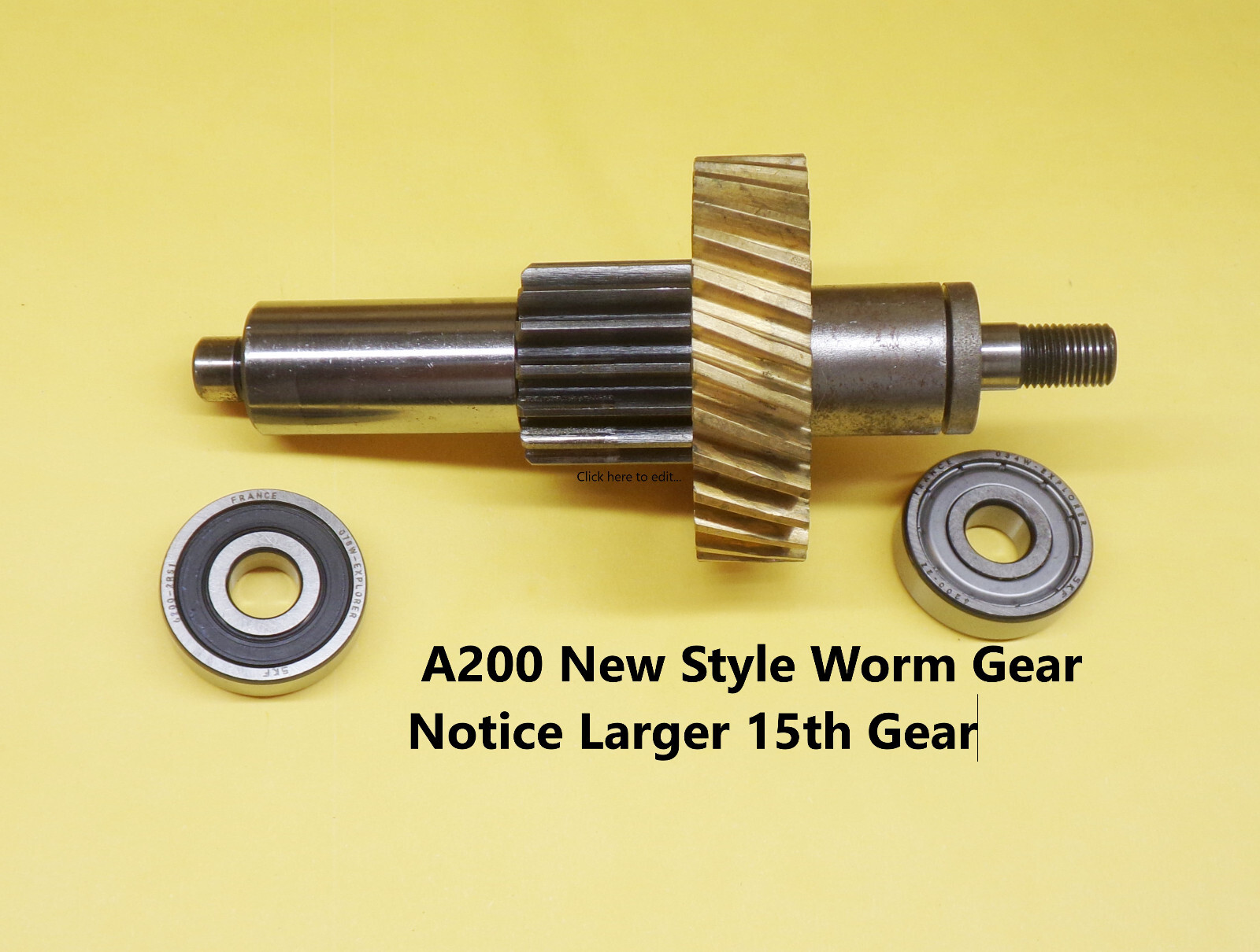 Hobart A120-A200 00-292798-00001 Worm Gear/Shaft Assembly Notice Long 15th Gear