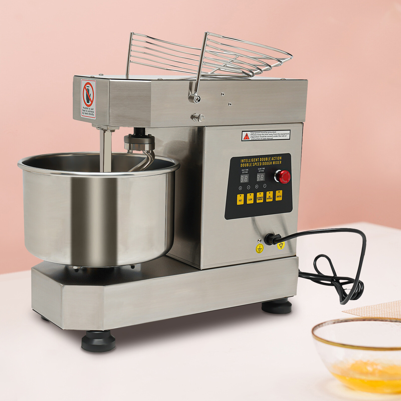 Commercial Dough Mixer 360° Mixing Dough Kneading Machine spiral stirring rod