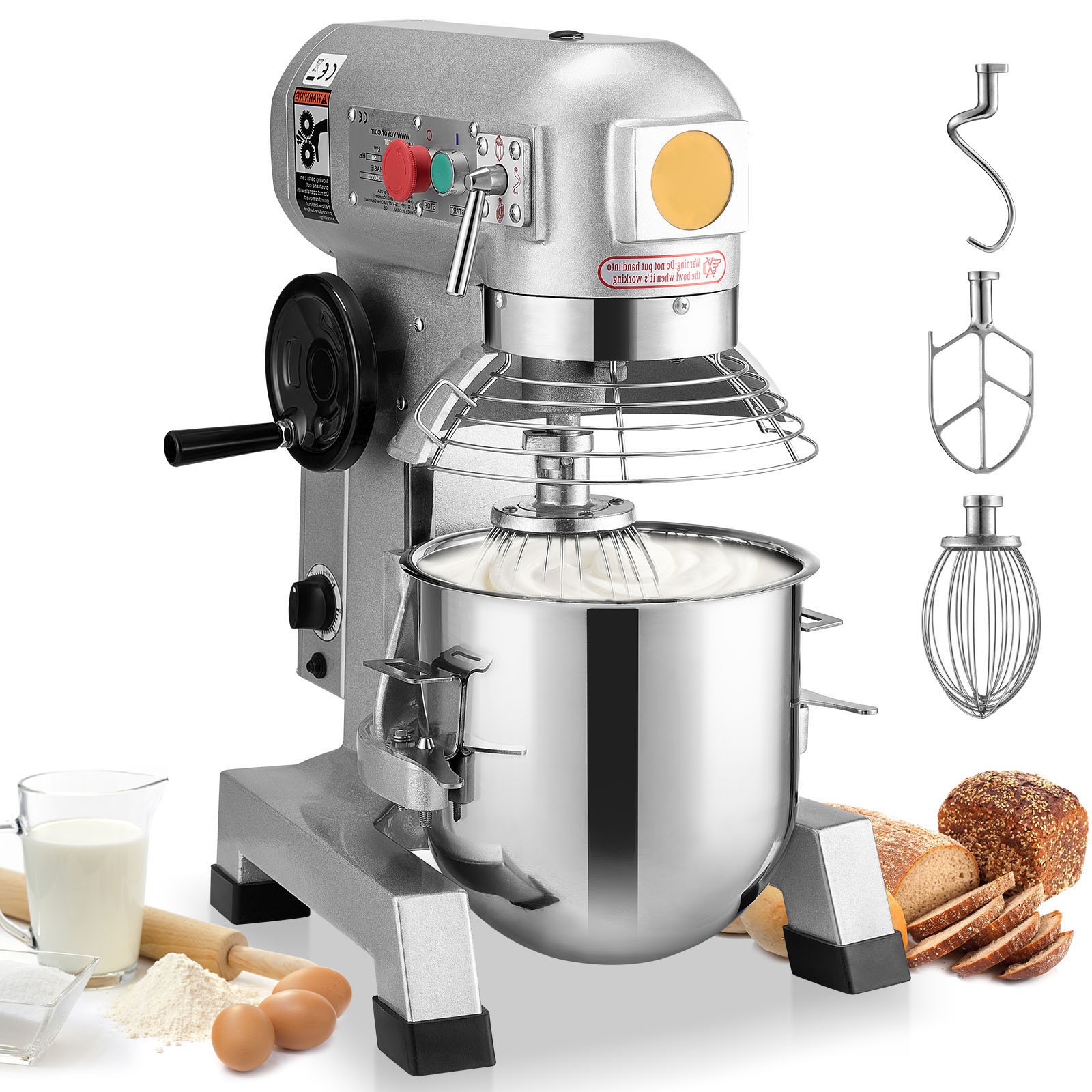 Uimoso 10Qt Commercial Electric Stand Mixer with 3 Speeds and 550W Power