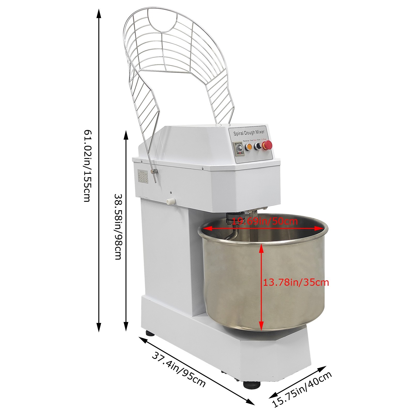 60L Electric Dough Mixer,Microcomputer Dual Speed Dual Action Flour Mixer 220V