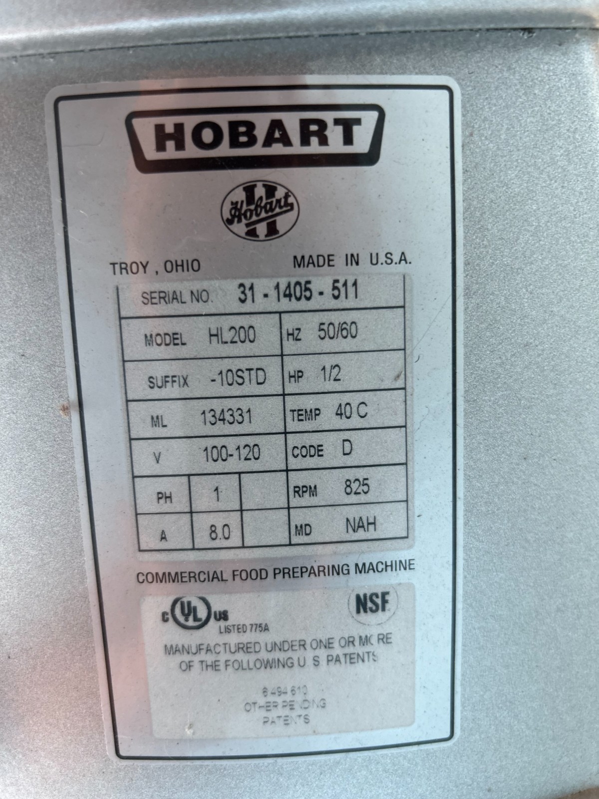 Hobart Legacy+ HL200-10STD 20-Qt Floor Mixer – 5511