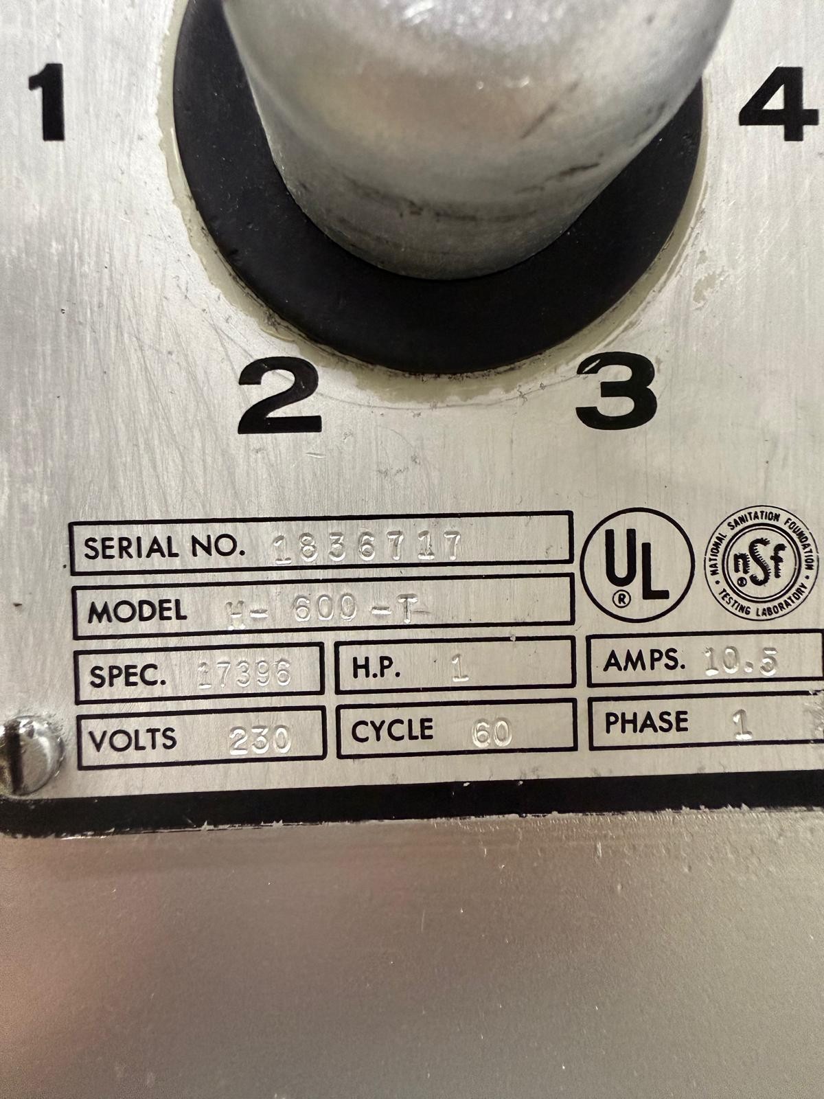 Hobart H600T 60Qt Mixer 208-230V Single Phase