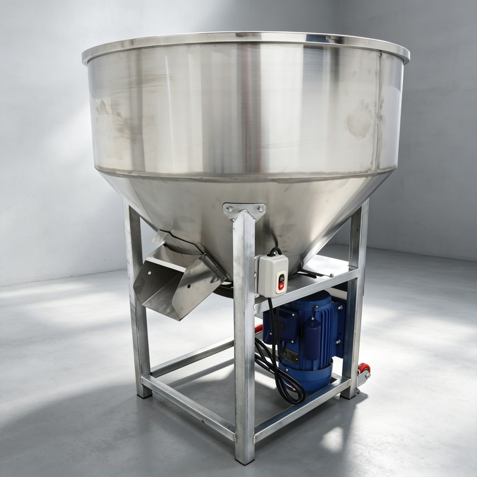 Stainless Vertical Feed Mixer Drum Blender 440lbs Grain Seed Dry Wet Use 220V
