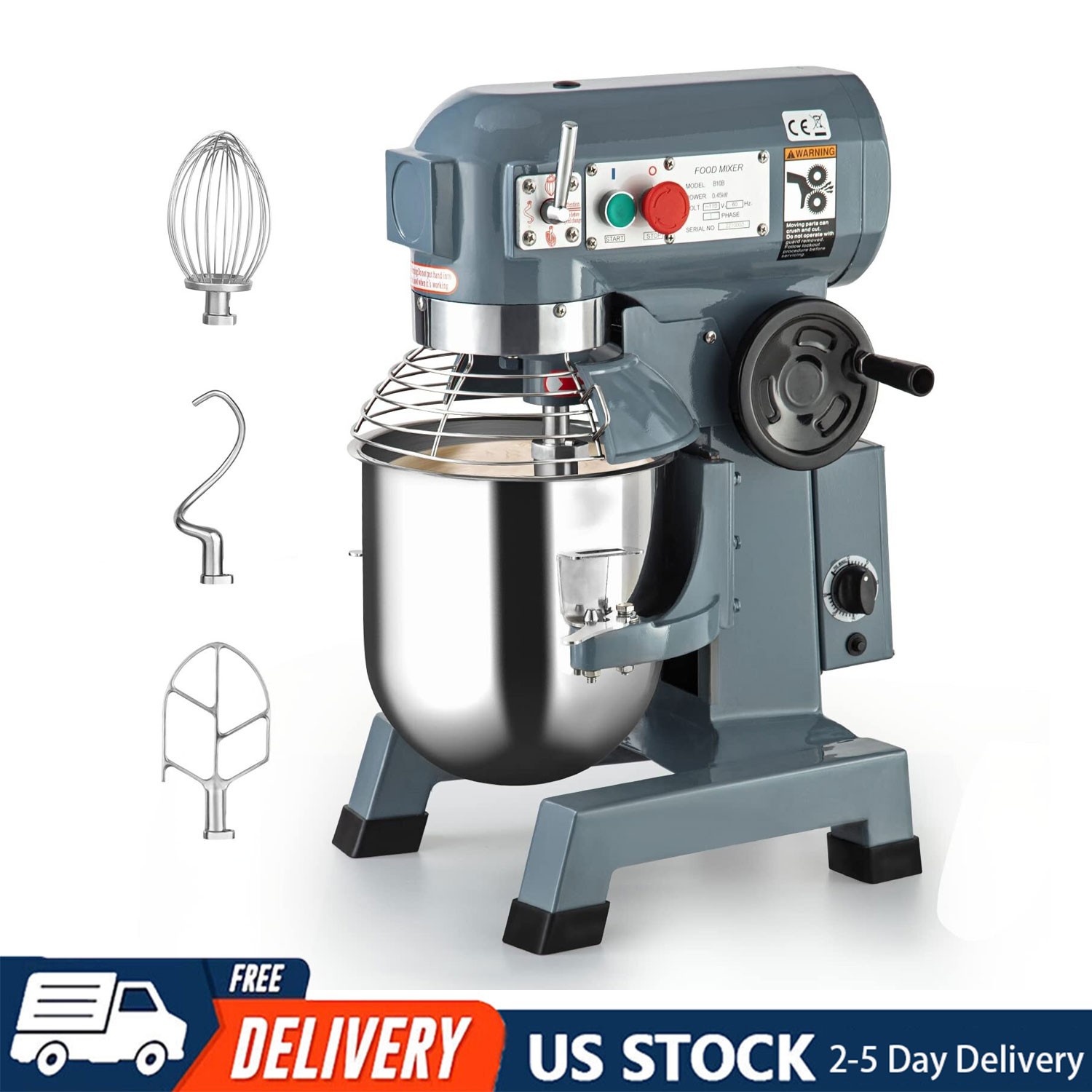 600W 110V Commercial Food Mixer 15Qt 3 Speed Stand Mixer for Kitchen