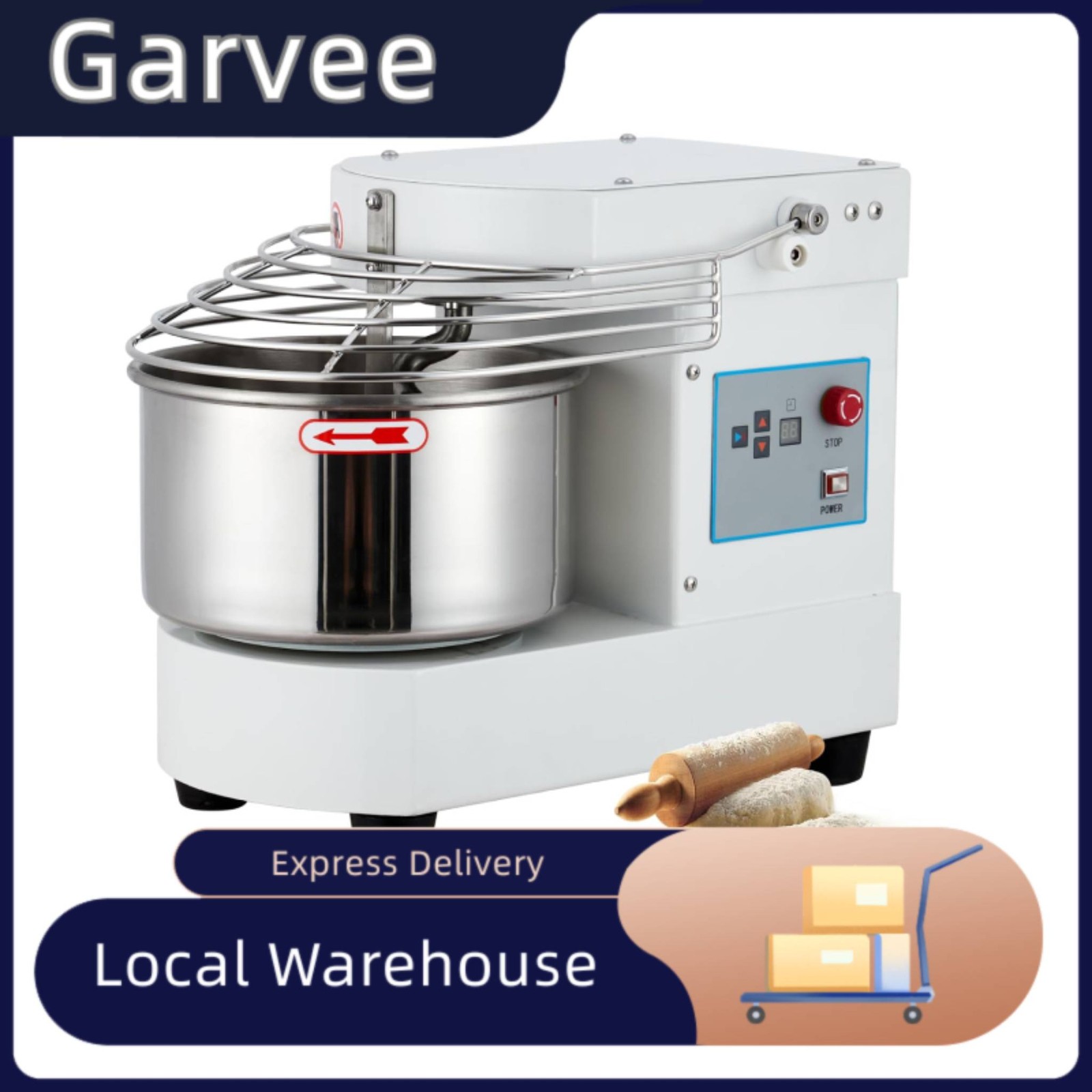 10.5 Qt Commercial Food Mixer 650W Dual Rotating Dough Kneading Machine With Tou