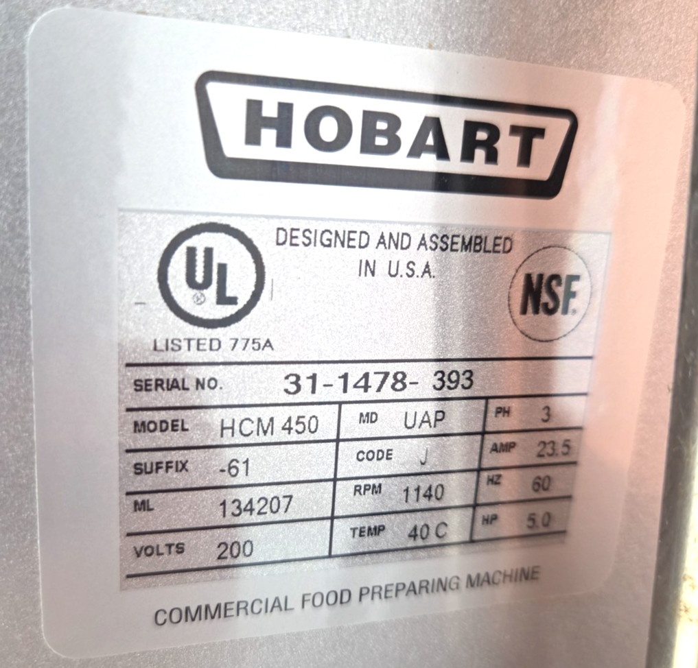 LATE MODEL HOBART 45QT HCM 450 VCM w/ Blades, and MORE – 5 HP/200V – Watch Video