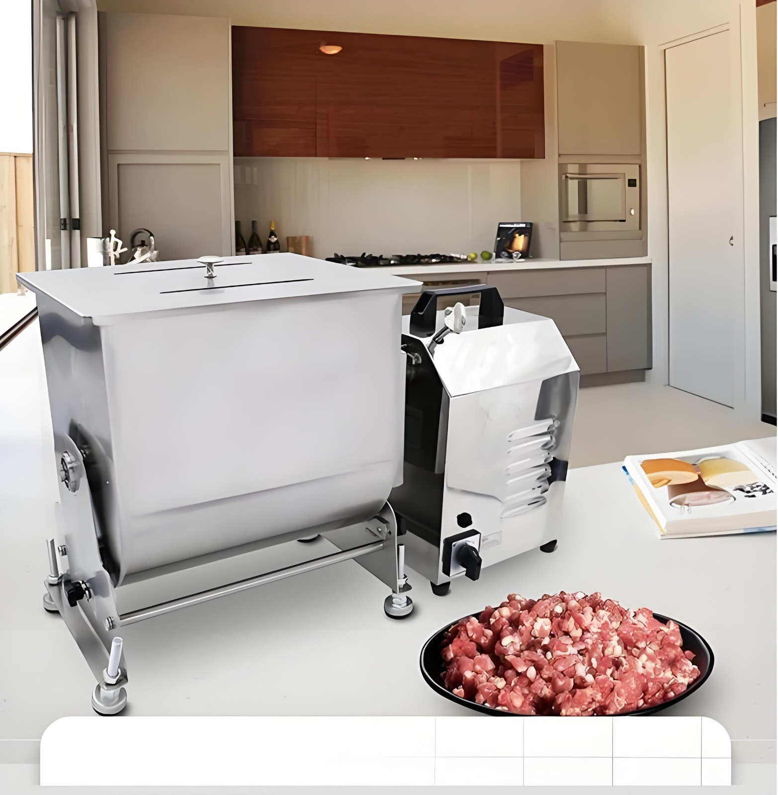 110V Electric/Manual Meat Stuffing Mixer Machine25-35QT Stuffing Processing
