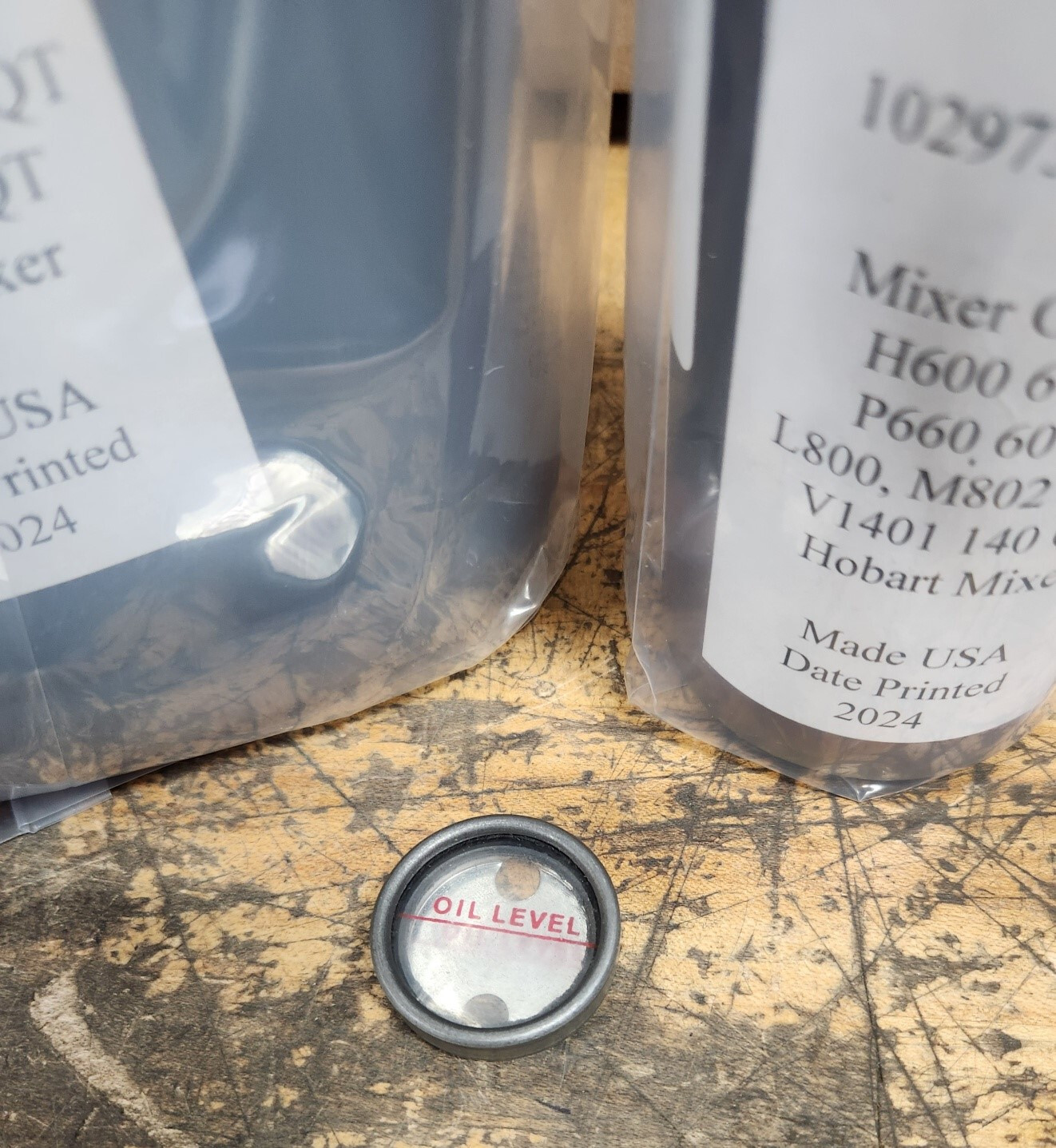 Hobart Mixer Gear Box Heavy Duty Oil 1 Gal + 12 oz Planetary Oil + Oil window