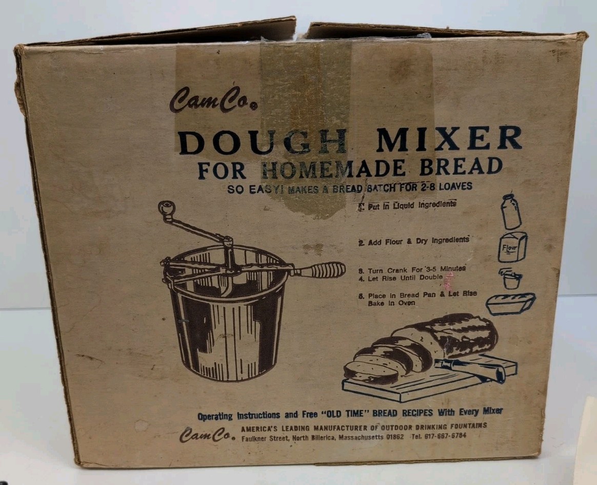 CamCo Hand Crank Dough Mixer Kneader W/Lid Model #12 Little Use FREE SHIPPING