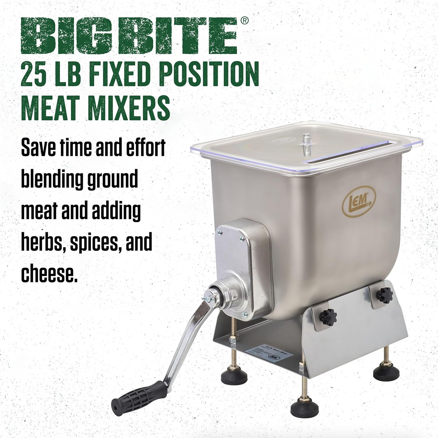 Products Bigbite 25 Pound Capacity Fixed Position Meat Mixer, Stainless Steel, M