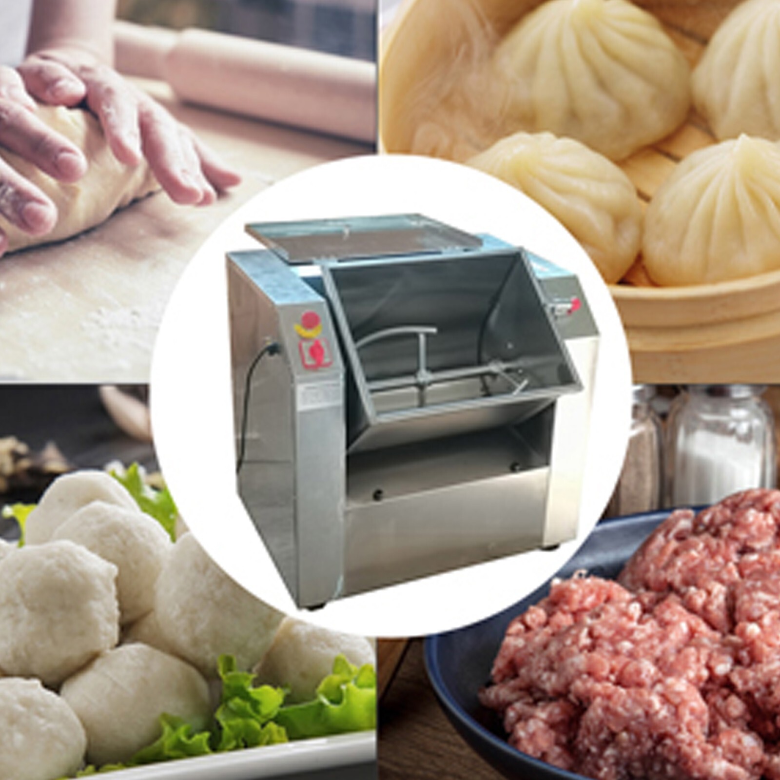25KG Commercial Dough Mixer 110V Dough Kneading Machine Kitchen Mixing Equipment