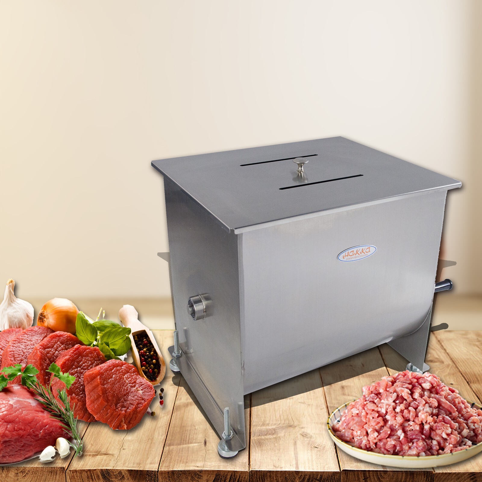 Clivia Commercial Manual Meat Mixer Fixed Tank 90lbs Sausage Mixing Processor