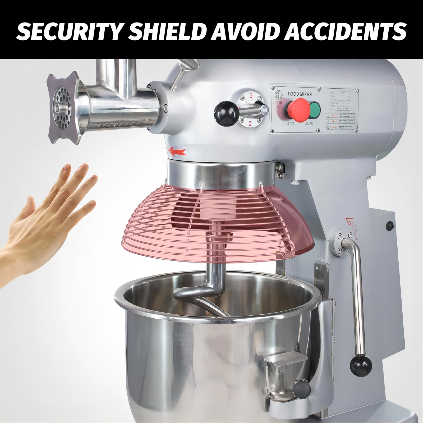 Hakka Commercial Food Mixer 20Qt Electric Dough Mixer Pizza Bakery 1100W