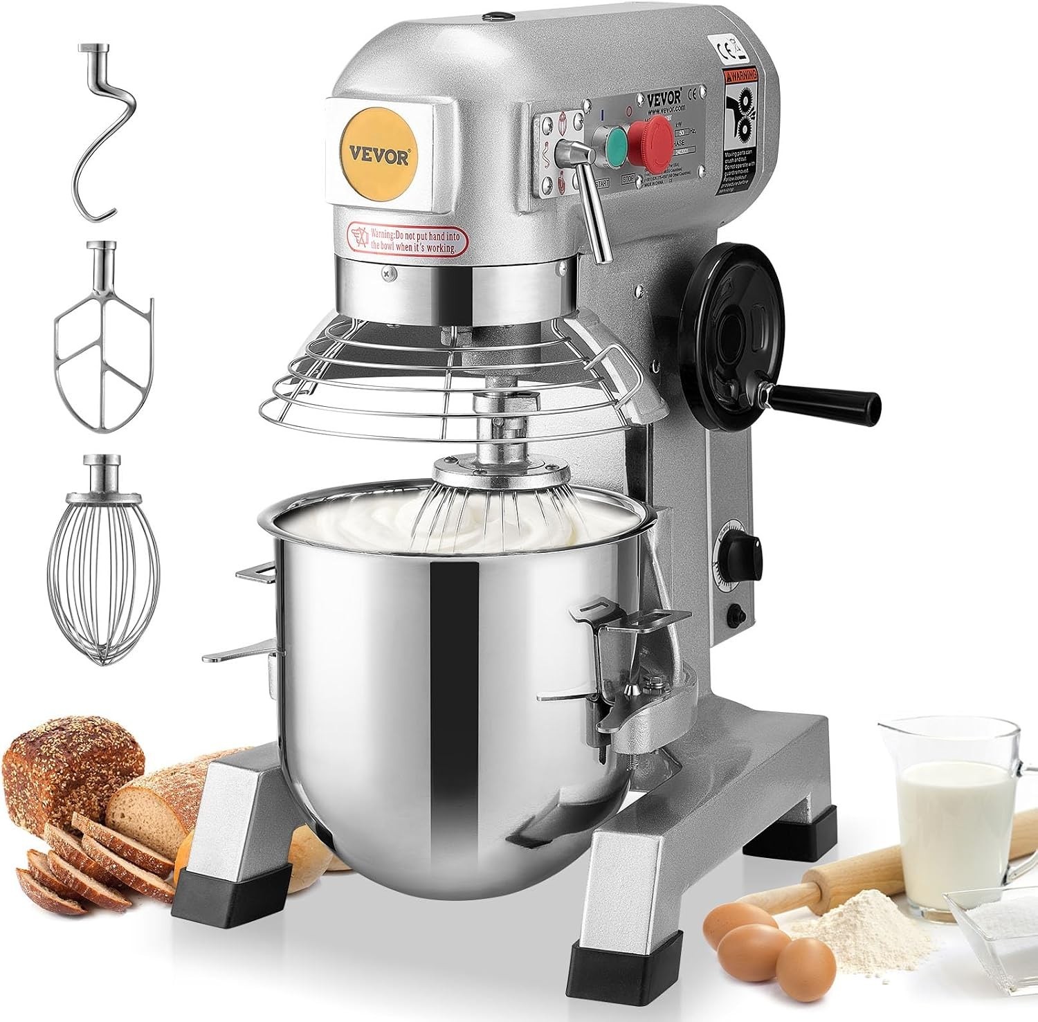 Versatile 15Qt Stand Mixer with Timer: Perfect for Bakeries & Restaurants