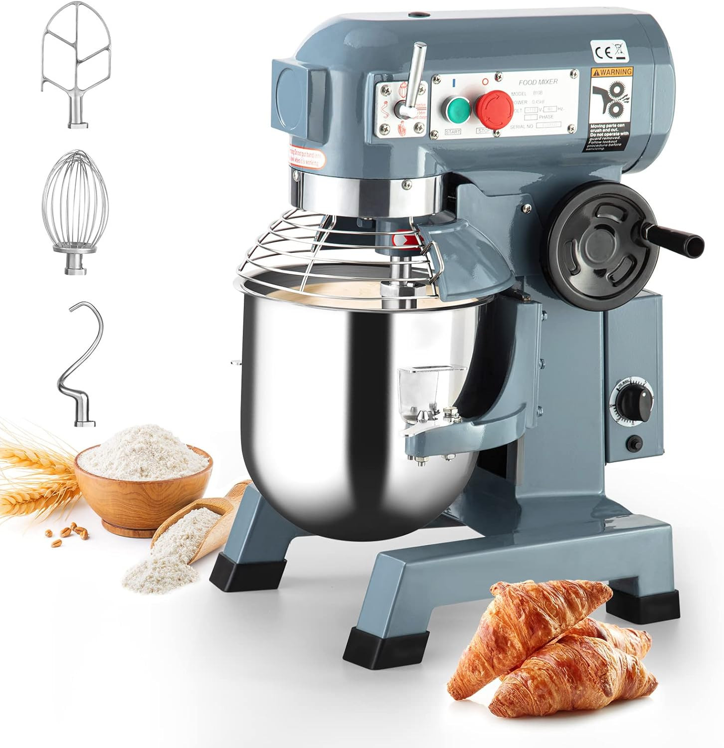 15QT Commercial Food Mixer 600W – Durable Stainless Steel for Bakeries & Pizzeri
