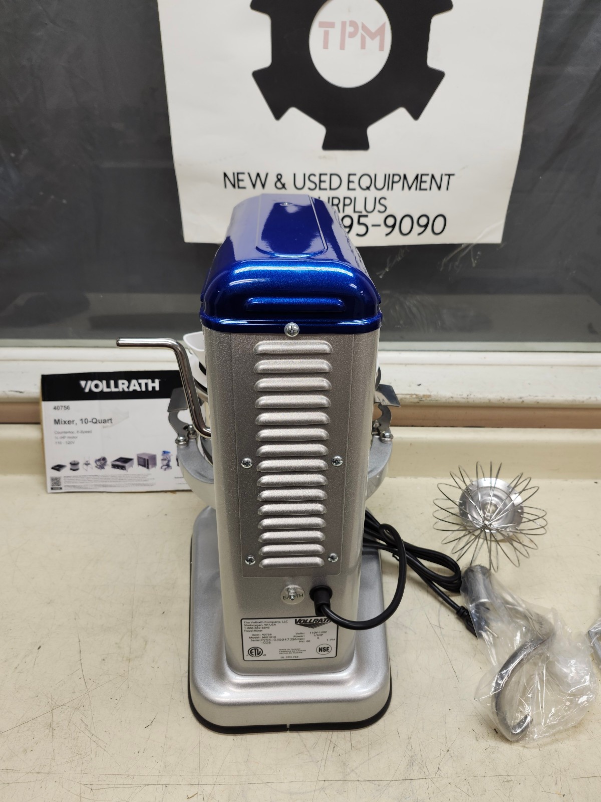 Vollrath 40756 10 Qt Bowl Lift Countertop Mixer with Guard & Accessories