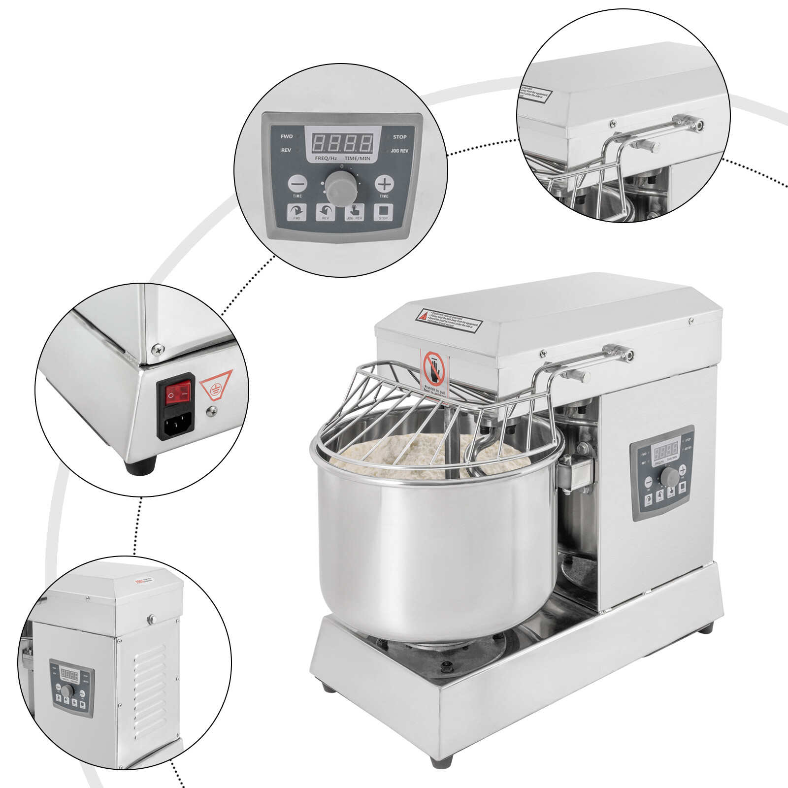 Pizza Dough Machine 110v Bakery Mixer Dough Blender Food Mixer Kneading Machine