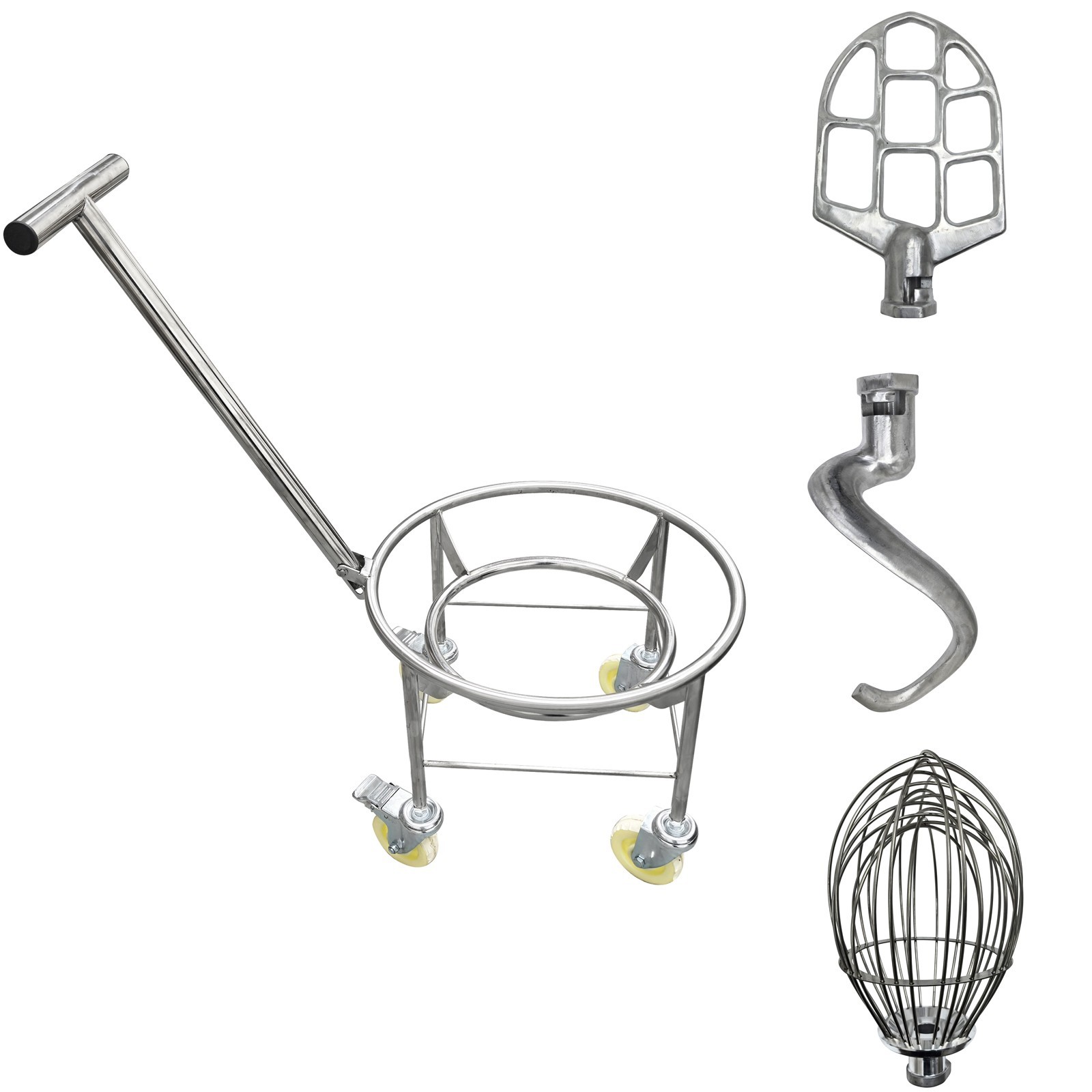 60L Commercial Stand Mixer 220V 3-Phase 3Speed Heavy Duty Dough Mixer w/ Trolley