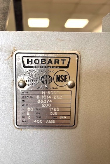 Mixers/ Hobart H-600T 60 Qt Mixer/ 2 HP NEW Motor w/ Attachments/ 200V-3PH
