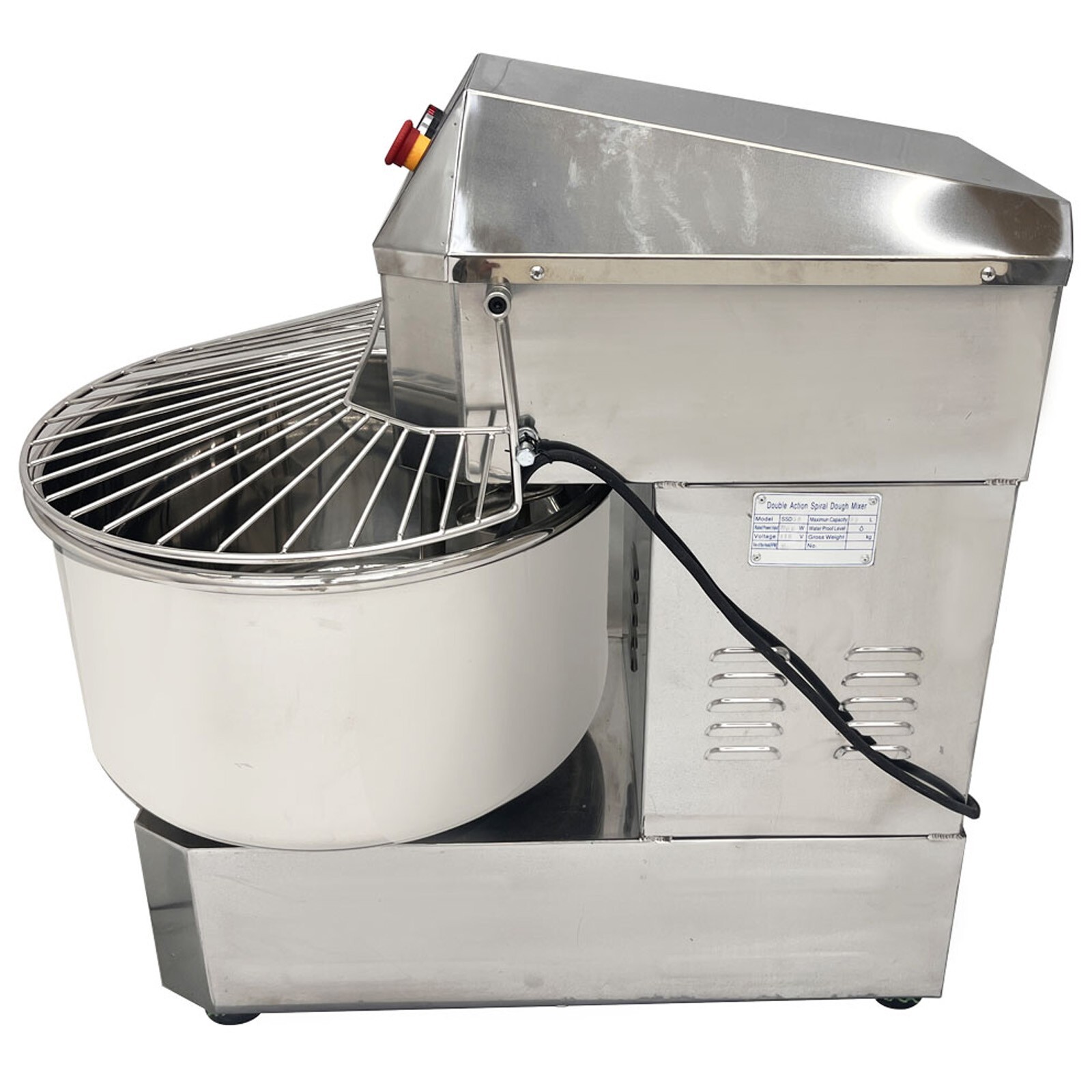 40L Double Speed Spiral Dough Mixer 110V Stainless Steel Flour Mixing Machine