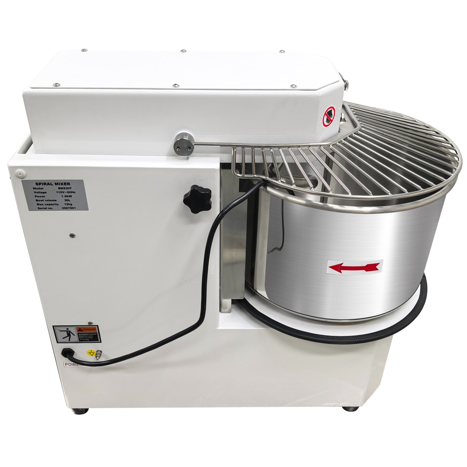 110V 20L Commercial Dough Mixer Spiral Stand Mixer, Dual Speed & Dual Action