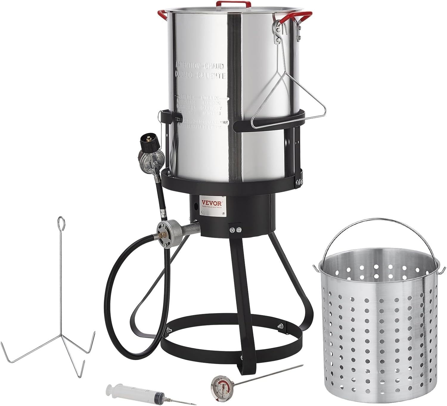 Complete 30 Quart Seafood Boiling Kit and Turkey Fryer with BPA Free Accessories