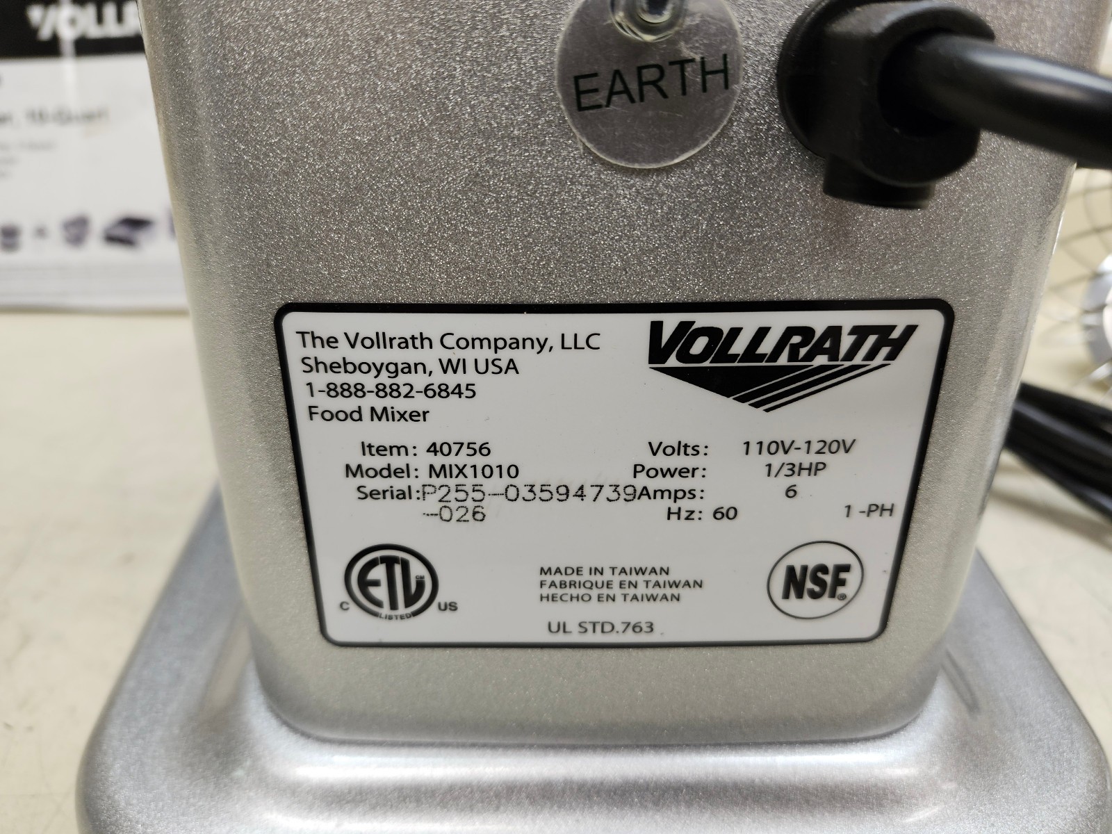 Vollrath 40756 10 Qt Bowl Lift Countertop Mixer with Guard & Accessories
